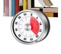 60-Minute Kitchen Timer - Stainless Steel Loud Alarm Timer, Visual Mechanical Timers with Loud Alarm | Battery-Free Countdown Clock with Magnet for Cooking, Baking, Study, Exercise & Home Organization