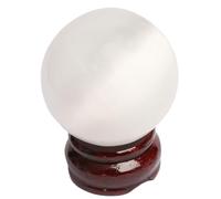 60 mm/2.4 "Esfera de Piedra de selenita Blanca Natural con Soporte Escultura de la Bola de Piedra Preciosa Oficina de adivinación de Fengshui y decoración del Escritorio de casa