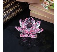60 mm-200 mm Fengshui Crystal Lotus Flower Crafts Glass pisapapeles Adornos Figurines Home Wedding Party Decor Regalos Souvenir, rosa, 60 mm