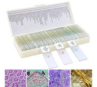 60 Muestras Microscopio Preparadas para Niños, Portaobjetos Preparados Microscopio, Especímenes de Plantas Animales Humana Cellular Bacterias, Biología Educación