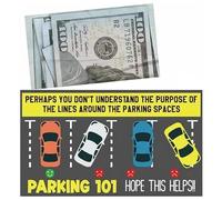 60 multas de estacionamiento Falsas y Tarjetas de Broma: Billetes Falsos realistas Que parecen un Billete de 100 dólares de Funny Car. Aparca a un Idiota y ríete de los Malos Conductores.