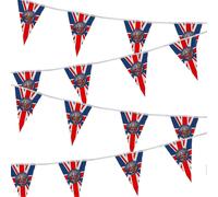60 Pack Flag King Charles Coronation Decorations, Coronation Bunting | 21X14Cm Union Jack Flags 20M Long Coronation Decorations for Royal Kings Corona