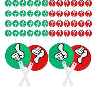 60 palas falsas de plástico con los pulgares hacia arriba, pulgares hacia abajo, subastas a granel, verde, rojo, sí o no, paletas para profesores, estudiantes, interacción, suministros para eventos en