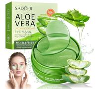 60 Parches de Aloe Vera Para Ojos, Antiojeras Parches Ojeras, Hidratante de Larga Duración, Atenuar Las Ojeras y Las Bolsas De Los Ojos, Reduce Arrugas y Líneas Finas, Hinchazón, Aliviar La Fatiga