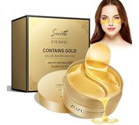 60 parches de gel para ojos de oro de 24 quilates, parches para ojos, parches para ojos contra bolsas y arrugas, con hialurón y colágeno, hidratantes contra bolsas, arrugas, ojeras e hinchazón.