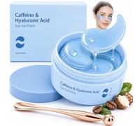 60 Parches Ojos Bolsas y Ojeras, Máscara de Ojos de Colágeno con Cafeína, Aliviar la Fatiga y Reafirmar la Piel, Bolsas y Ojeras, Calma la Hinchazón, Hidratante Anti Edad, Zona ocular luminosa
