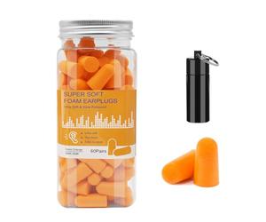 60 Pares Tapones Oidos Ruido Dormir Con Funda De Transporte De Aluminio, 38 db SNR Tapones Para Los OíDos De Espuma Suave, De Para Dormir, Viajes, ProteccióN Auditiva, ReduccióN De Ruido