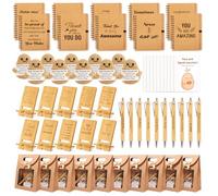 60 PCS/10 Sets Teacher Employee Appreciation Gifts Bulk - Thank You Gifts for Coworkers with Kraft Paper Gift Bags,Greeting Card,Inspirational Notebooks,Phone Stand,Team Gift for Staff, Nurse, Office