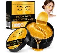 60 Pcs 24K Gold Parches Ojos Bolsas,Parches Ojos,Efecto Firme Y Luminoso | Mejora la hiperpigmentación y las ojeras por falta de sueño. Reduce líneas finas y bolsas para un aspecto más descansado