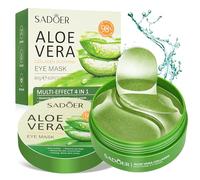 60 PCS Aloe Vera Parches Ojos Bolsas y Ojeras, Eye Patches, Máscara Para Los De Colágeno, Contorno de Ojos Antiarrugas, Anti Edad para Ojeras, Para Eliminación Bolsas, Hinchazón