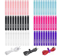 60 Pcs Bridas De Cable De Silicona, Organizador De Cable, Organizador De Cable Para Auriculares Reutilizable Para Cable De Auriculares, Cable De Datos