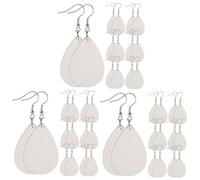 60 Pcs Earrings Personalized Personalised Birthday Goodies Blanks Crafting Sublimation Earring Pendant Water Drop Decorate Consumables Product Iron