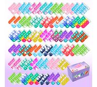 60 PCS Juego de Squeeze Pop Bubble Fidget It Toys, Silicona, Juguete Sensorial Llavero Multicolor para Niños Adultos