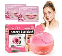 60 PCS Parches Ojos Bolsas y Ojeras,Parches Contorno de Ojos,Collagen Eye Patch,con 2 Mascarillas Labiales,Anti Edad,Hidratada,Reducir la Hinchazón y las Arrugas(Rosa)