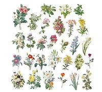 60 PCS/Set Vintage Flores Etiqueta Etiquetas Decorativas Scrapbooking DIY Diary Album Stick Etiqueta Regalo para Fiesta
