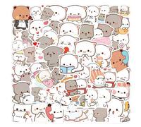 60 pegatinas de gato Kawai para coche, portátil, teléfono, guitarra, monopatín, motocicleta, bicicleta, Kawaii, gato, juego de pegatinas de vinilo resistentes al agua, pegatinas estéticas para
