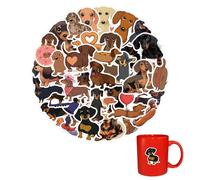 60 pegatinas lindas para perros salchicha, pegatinas de perro salchicha, pegatinas de PVC impermeables para perros de salchicha para ordenador portátil niños coches moto bicicleta monopatín equipaje