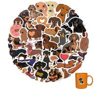 60 pegatinas para perros salchicha, pegatinas de PVC impermeables para salchichas, mascotas, perros salchicha, para botellas de agua, álbumes de recortes, diario, portátil, monopatín