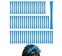 60 Piezas 0.35 Pulgadas, Rulos para el Pelo Pequeños, Kit de Rizadores de Pelo Sin Calor, Rulos Flexibles para Rizar Pelo Largo y Corto, Herramienta de Estilo, Rollos para Cabello, 8.2cm, Azul