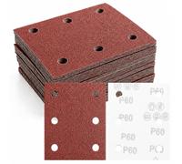 60 Piezas 101x115mm P60 Lijas para Lijadora Orbital 6 Agujeros Grano 60 | Papel de Lija Schleifpapier para Rectangulares Lijadoras y Lijadora Orbital Compatible con Makita DBO484Z DBO480Z BO4565K