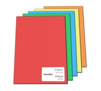 60 Piezas, 230g/m² - A4 Folios Colores, Hojas de Colores Cartulinas Papel - 5 Colores