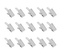 60 piezas Abrazaderas para Cortinas de Metal 3,5x1,8x1cm plata | Hierro Acabado Pulido, Pinza Superior E Inferior, Uso Versátil sin Taladro, para Café y Decoración