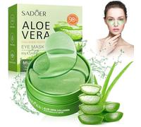60 Piezas Aloe Vera Mascara Para Los Ojos,Máscara para Los Ojos,Hydrogel Eye Pads,Colágeno Máscara para Los Ojos,Alivia las Ojeras y la Hinchazón,Aloe Vera,Almohadillas para los ojos Hidratante