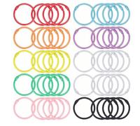60 Piezas Anillos de Libro,30 mm Anillo de Encuadernación de Color,Anillo de Carpeta de Metal,Anillos Flexibles para Cuaderno,Anillas Encuadernar para Carpeta Cuaderno Álbum Recortes Artesanal (A)