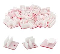 60 piezas autoadhesivas de clip de luz LED para la tira de la luz de la tarjeta, ganchos de hebilla de fijación de asiento clips de soporte de montaje, abrazadera de línea de tarjeta de 90/180 grados