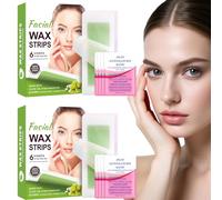 60 Piezas Bandas Depilatorias Bandas de Cera Depilatoria Tiras Depilatorias Cera Fria Depilatoria con 8 Toallitas Calmante Post-Depilación Adecuado para la Cara y el Cuerpo