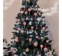 60 Piezas Bastones de Caramelo Decoraciones para Árboles de Navidad, Adornos Colgantes para Árbol de Navidad para Piruletas Dulces Bricolaje Manualidades Fiesta de Navidad (Rojo Blanco)