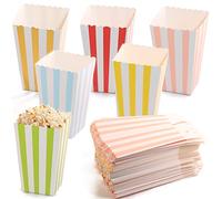60 Piezas Cajas de Palomita, Pequeñas Raya Bolsa Palomitas de Papel, Caramelo Contenedor, Merienda Contenedor para Boda, Cumpleaños Fiestas, Noche de Cine o Navidad
