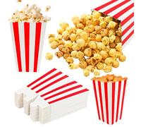 60 Piezas Cajas Palomitas, Popcorn Box, Bolsa de Palomitas, Cartones Palomitas, Caramelo Contenedor, Cajas de Comida de Cubo de Palomitas de Maíz a Rayas Retro para Cine,Navidad,Cumpleaño,Candy Fiesta