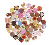 60 Piezas Comida Miniatura, Comida Juguete, Mini Food de Alimentos Cocina en Miniatura Set Comida Juguete, Ideal para Decorar Cocinas y Casas de Muñecas, Estilo Aleatorio
