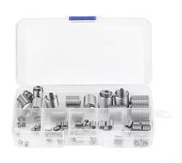 60 piezas de acero inoxidable 304 roscado inserto, M3-M12 insertos de bobina de alambre para reparación de roscas de metal, caja de almacenamiento organizada