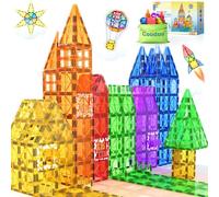 60 piezas de azulejos magnéticos de construcción - Bloques magnéticos STEM para niños, juguetes sensoriales para niños y niñas a partir de 3 años, desarrollo cerebral, preescolar, jardín de infantes