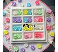 60 piezas de cuentas acrílicas con forma de y agujero grande, cuentas de flores, , para abalorios DIY, collares, pulseras, bolígrafos de cuentas y otras cuentas para accesorios