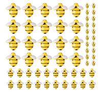 60 piezas de decoración de abejas de miel, pequeñas abejas de resina, decoración artesanal, 3 tamaños de amarillas y negras para manualidades, horquillas, marcos de fotos, de f