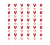 60 piezas de decoración de cuerda colgante en forma de corazón, decoración de ambiente, decoración colgante, cuerda de amor rosa y rojo, decoración romántica rosa y roja, adecuada para accesorios de