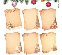 60 piezas de papel de escritura de Navidad, juego de cartas vintage de Navidad a Papá Noel, carta de escritura de Navidad, lista de Navidad, paquete de tarjetas de agradecimiento para bolsas de fiesta