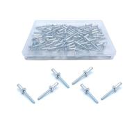 60 piezas de remaches ciegos de aluminio de 4,8 x 13 mm, con gran brida, remaches Popnieten, remaches de aluminio para vehículos, muebles, equipos mecánicos (plata)
