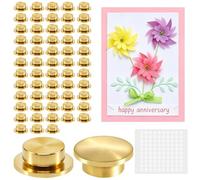 60 Piezas de Spinners Giratorios Dorados para Tarjetas 572.5, Giro 360° | Para Manualidades de Papel DIY, Scrapbooking, Joyería, Arte de Uñas, Mini Cojinetes de Metal para Tarjetas de Felicitación