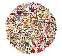 60 Piezas El Mono Pegatinas para Niños y Niñas,Adolescentes,Portátiles,Maleta,Bicicletas,Monopatín,Guitarra,Casco,Equipaje,Coche,Monkey Impermeable Vinilo Pegatinas Decorativas