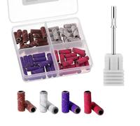 60 Piezas Funda de Lijado Cortaúñas Anillo Pequeño con Taladro de Uñas Brocas para Cortaúñas Tapa de Lijado de 3 mm Taladro de Husillo Pequeño para Quitar Gel de Uñas Acrílico