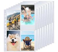 60 Piezas Fundas Fotos Archivador, Fundas Fotográficas A4 de 480 Bolsillos, Fotográfico de 4 Bolsillos de Doble Cara, Para Carpetas de Anillas A4 2/3/4, para Guardar Fotos (10,5 x 15,2 cm)