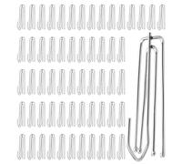 60 Piezas Ganchos de Cortina de Acero Inoxidable con 4 Dientes, Ganchos Plisados, Ganchos para Cortinas Metalicos, Gancho de Cortina, Ganchos Cortina para Plisados Pellizcar Cortinas de Puertas