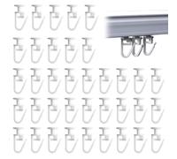 60 Piezas Ganchos de Cortina, Ganchos Deslizantes para Cortinas Ganchos para Rieles Interiores Curtain Rolls Hooks