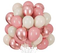 60 Piezas Globos Beige Retro Rosa Metálicos Dorado, Látex Fiesta Polvoriento Albaricoque Desnudo, Arena Blanca para Valentín Boho Bodas Bautizo Aniversario