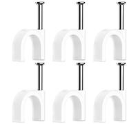 60 Piezas Grapas para Cables,Grapas cable pared,Clips de Cable Redondo,Clips para cables,Clips de pared de Cable Eléctrico,para Cable Gestión,Canal de cables(10mm)