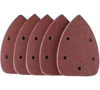 60 Piezas Hojas de Lija Papel Triangular, 5 Agujeros, Papel de Lijadora Raton Detalle Mouse, Grano 40 60 80 120 180 240 para Metal, Madera